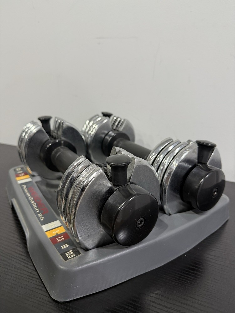 Weider Powerswitch 25 Dumbbell Set (2.5 - 12.5 lb Each) Adjustable Weights