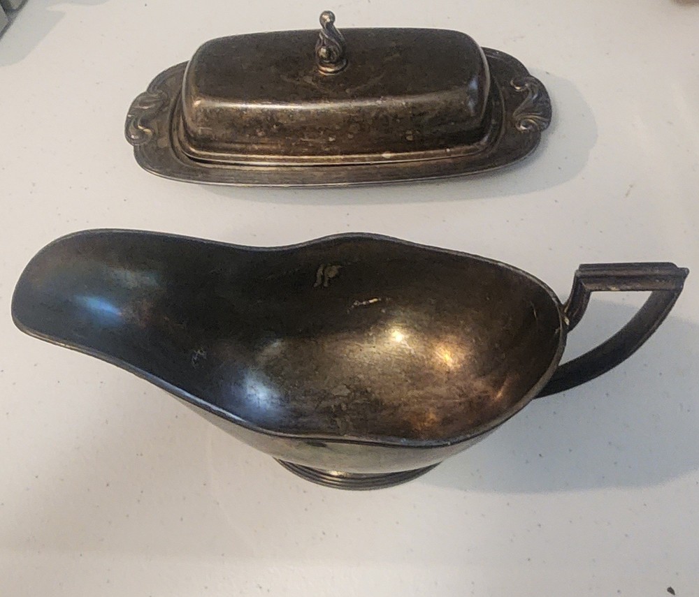Forbes Silver Plate Co. Gravy Dish And Vintage Butter Dish