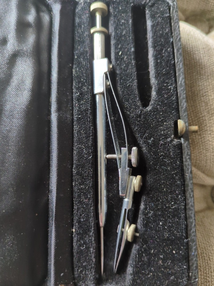 Precision Technical Drawing Compass Vintage In Original Box See Description