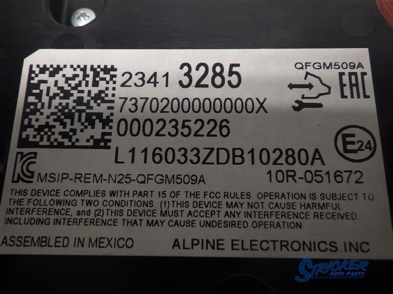 Chevrolet Volt 2017 Front Temperature Control 84176059 7189