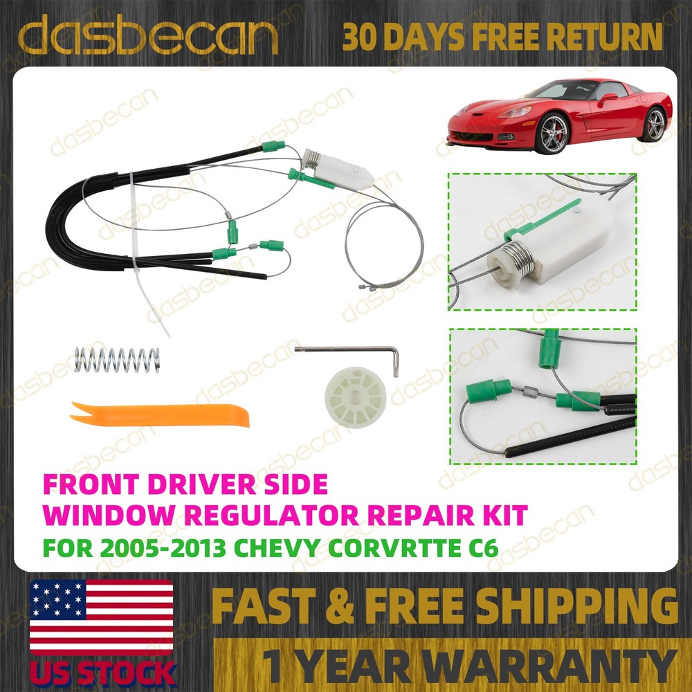 Front Left Driver Window Regulator Repair Kit For Chevy Corvette C6 2005-2013
