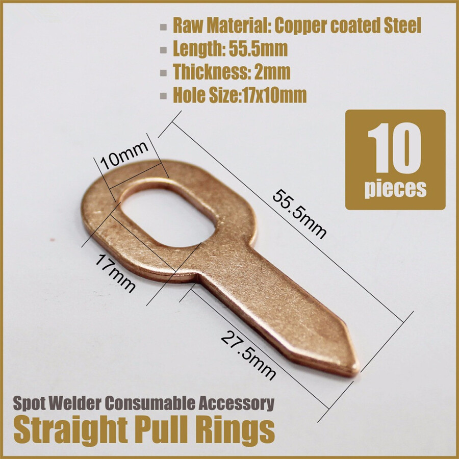 50Pcs 5 Type Stud Welding Kit Accessories Straight Twisted Dent Pulling Rings