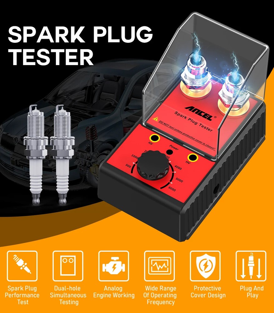 Car Spark Plug Tester Ignition Analyzer Auto Adjustable Double Hole Detector