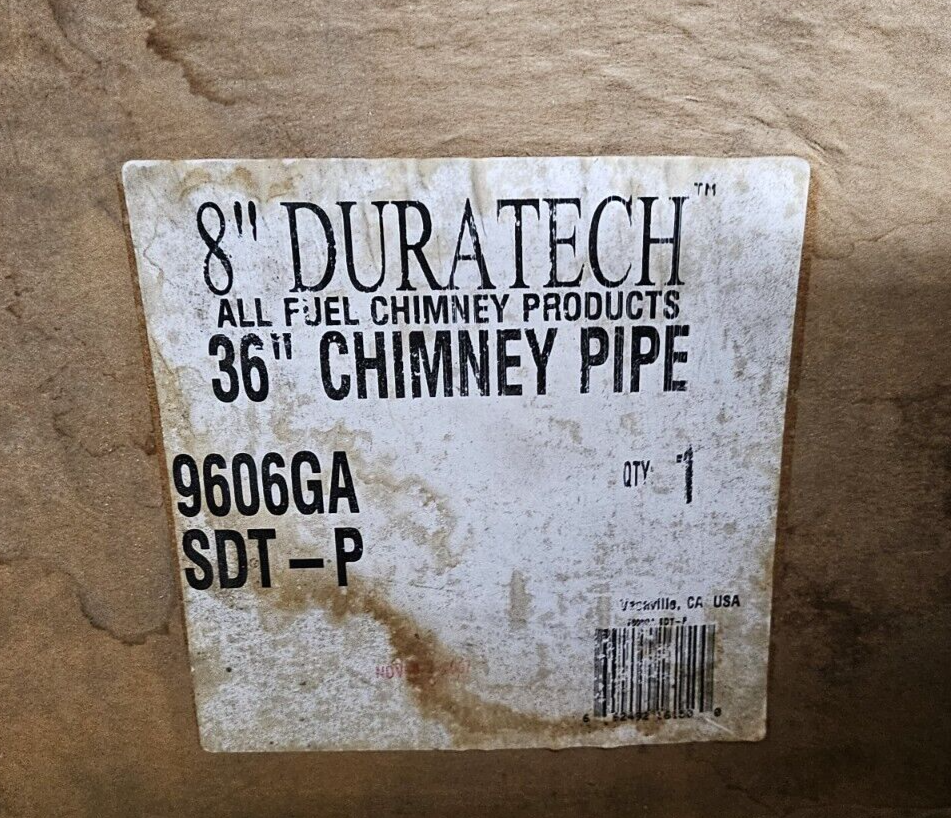 Duratech 9606GA 8" ID 36" long Chimney Pipe Section