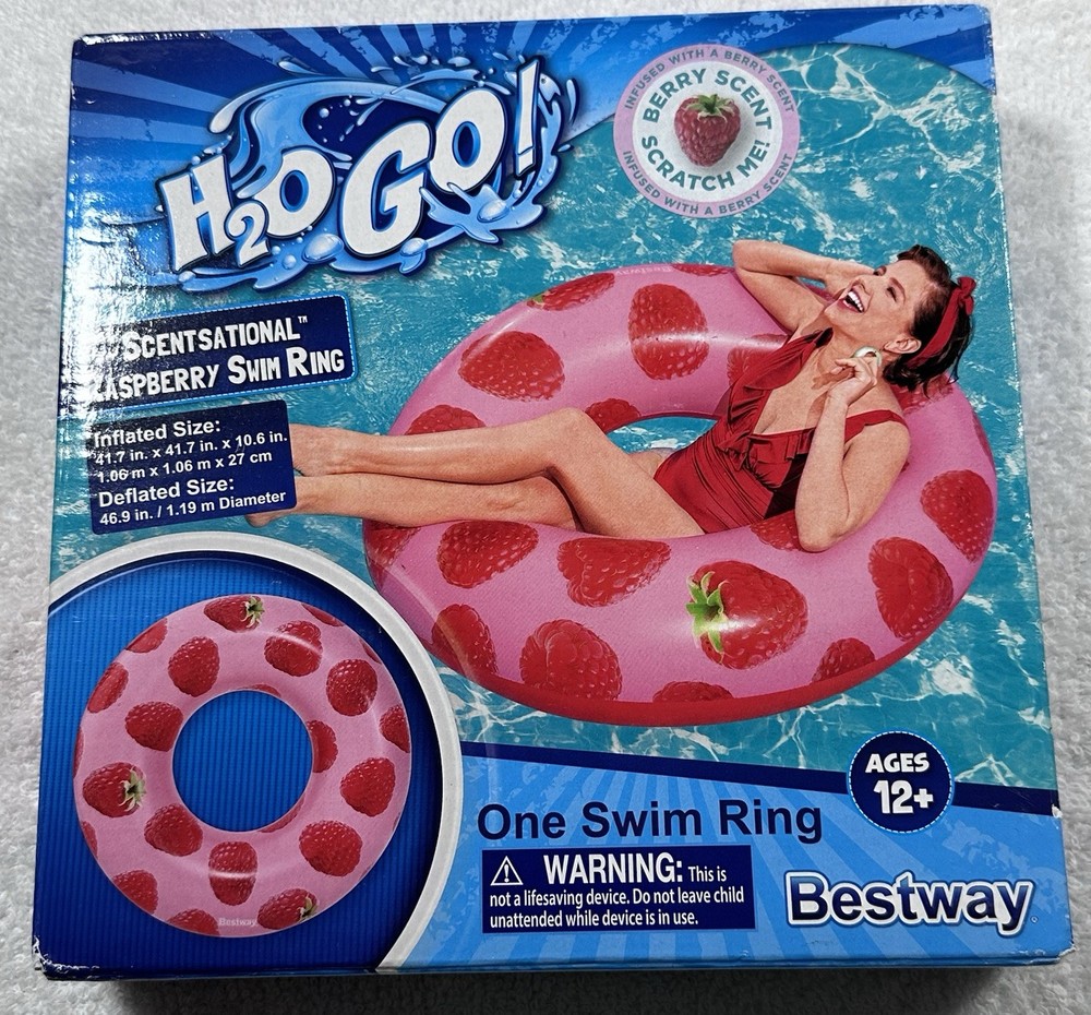 H2O GO! Raspberry Swim Ring Swimming Float Ring