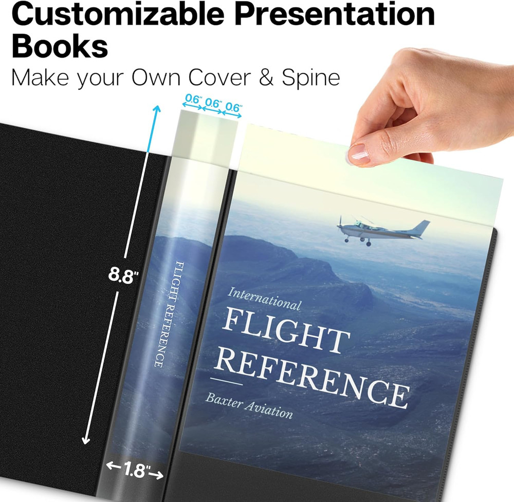 Dunwell Small Presentation Book 5.5X8.5 (2-Pack, Black), 24 Pockets Display 48 H