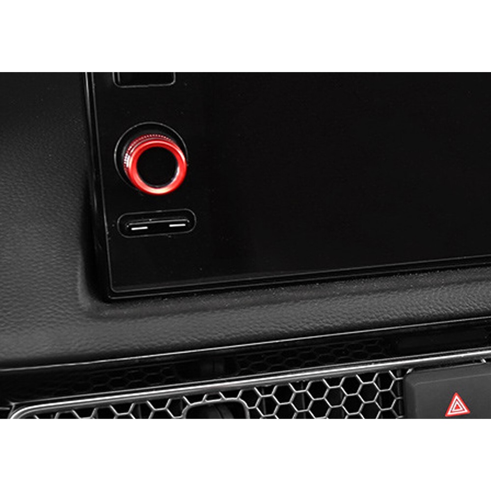 Red Dashboard Console AC Knob + Navigation Switch Cover For Honda Civic 2022+