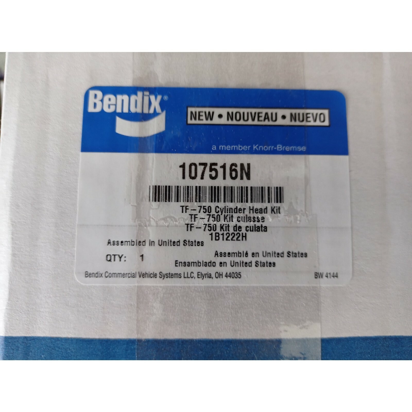 Bendix 107516N Compressor Head Kit OEM, TF550 & TF750 series / 107516 168588 NEW
