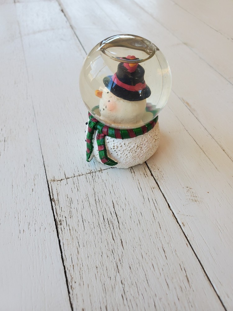 Tiny Little Snowman Snowglobe, great shape, 2" Tall