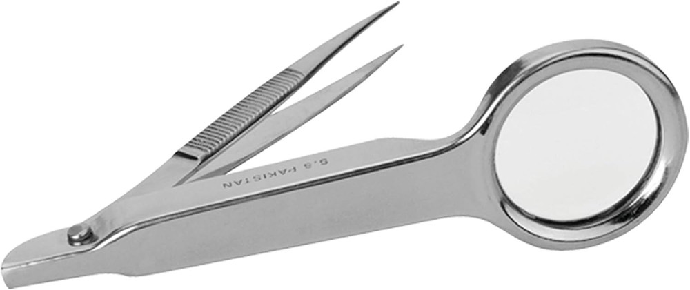 Magnifier and Tweezer Instrument Silver