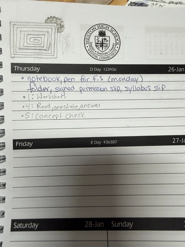 Weston Highschool student planner 2016-2017