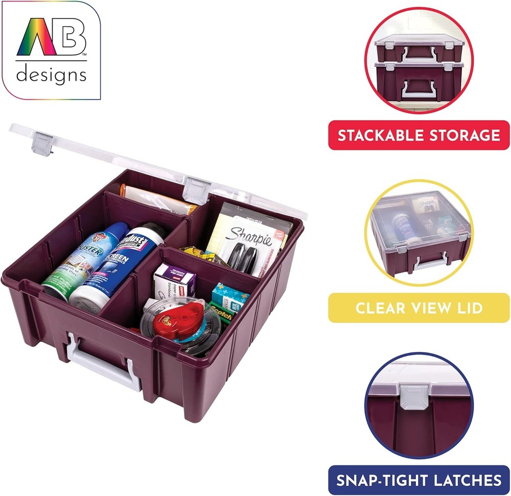 ArtBin 6990ABP Super Satchel Compartment Box - Stackable Durable Art Storage