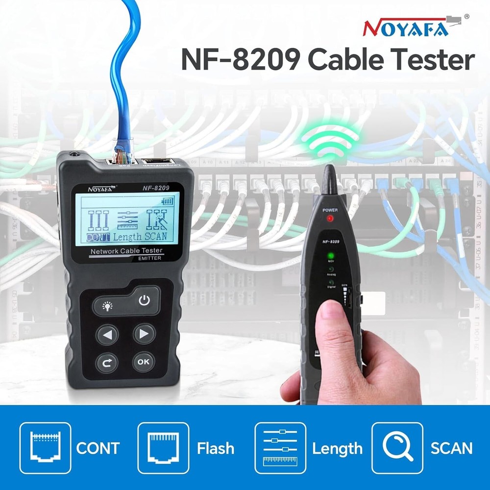 Advanced Network Cable Tester with PoE & AC Voltage Detection for Professionals
