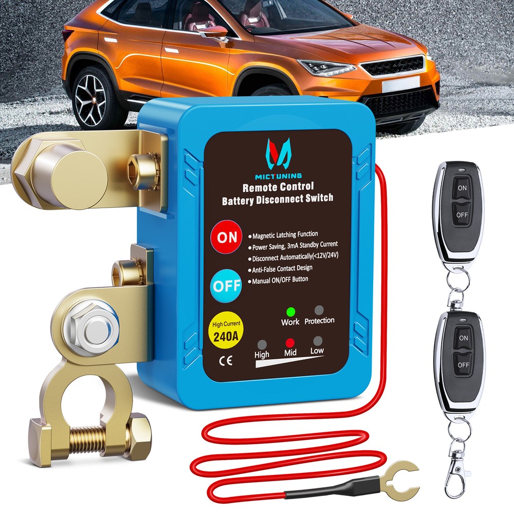 MICTUNING Remote Battery Disconnect Kill Switch Automatic 12V 240A LED Indicator