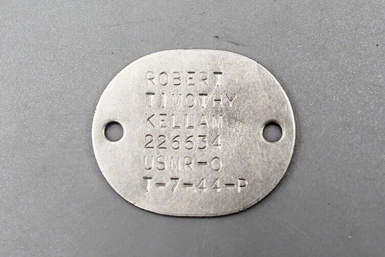 US WW2 Navy ID Tag 44 . FLU1925