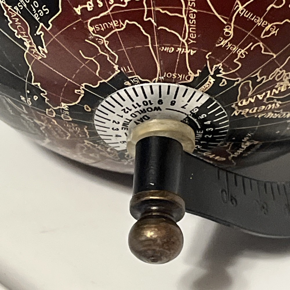 World Map Globe Small Desk Size Rotating Tilted Angle Education Geography