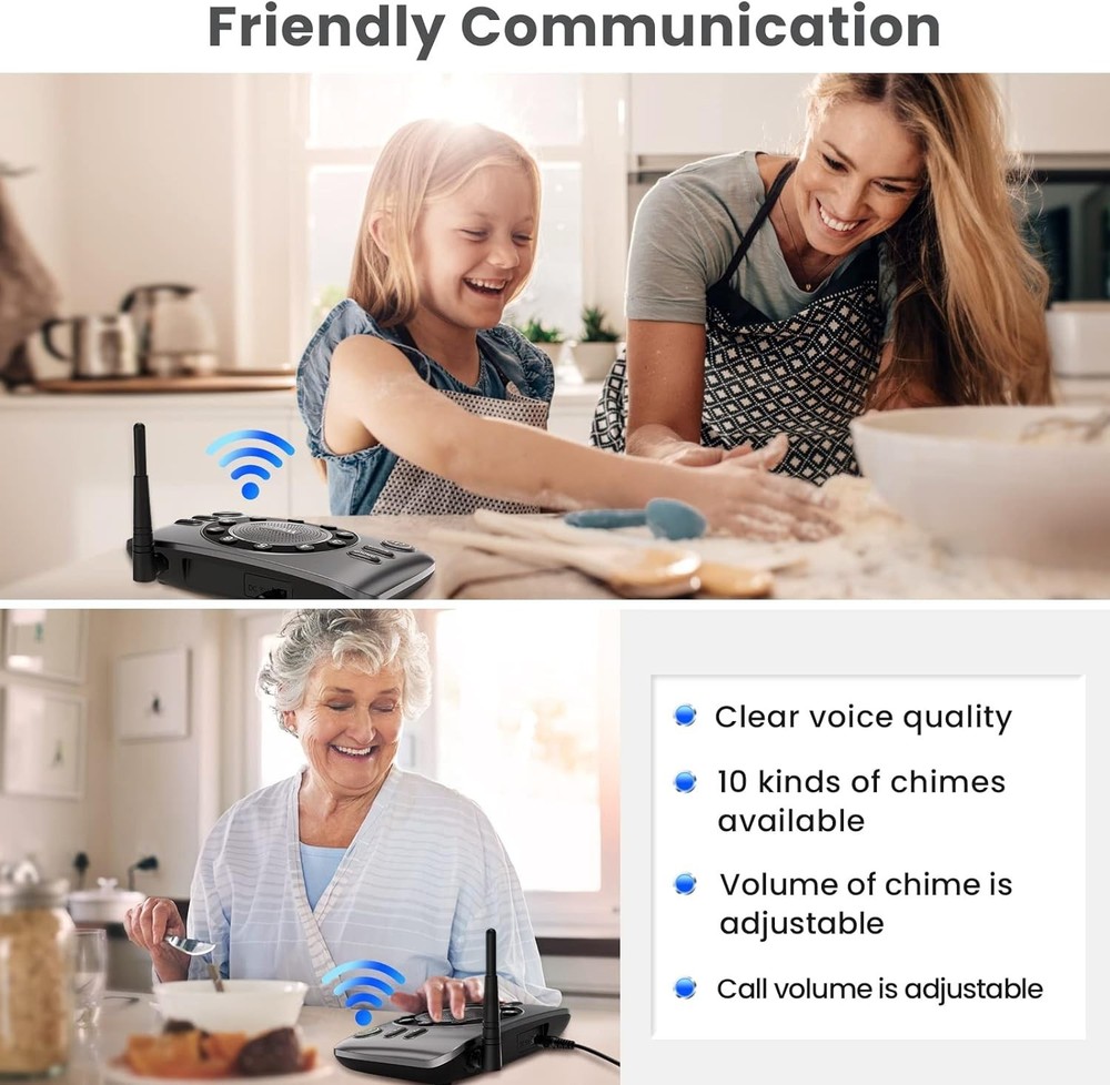 (2) Wuloo Full Duplex 2-Way Audio Wireless Intercom System 5280ft Range S600-P2