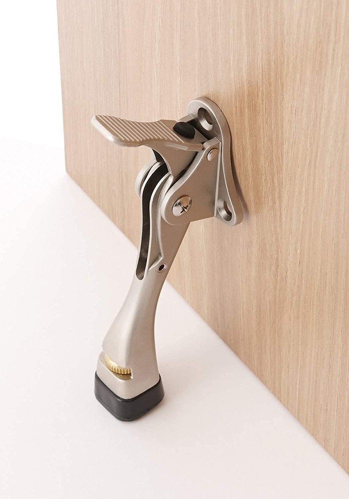 2 Pack Kickdown Door Stop One Touch Adjustable 4 Inch Chrome