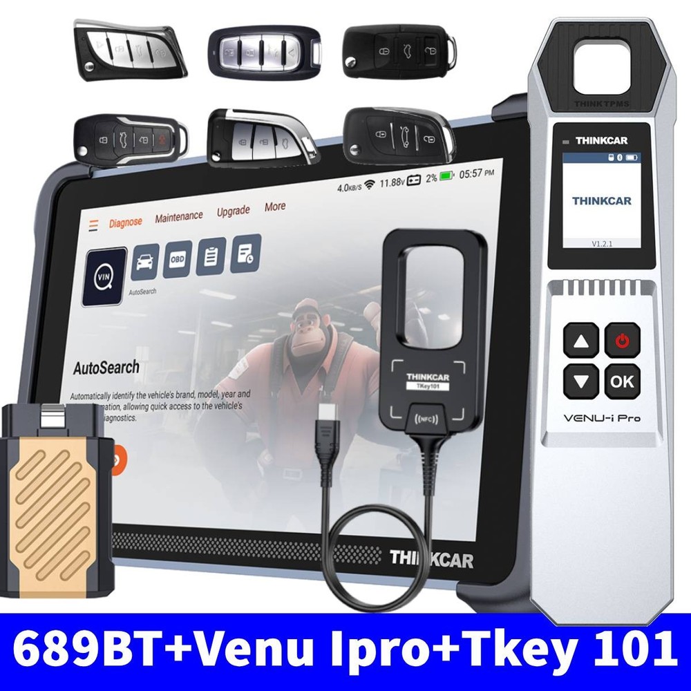 ThinkScan 689BT Auto OBD2 Scanner &  KEY programmer & tpms programming tool NEW