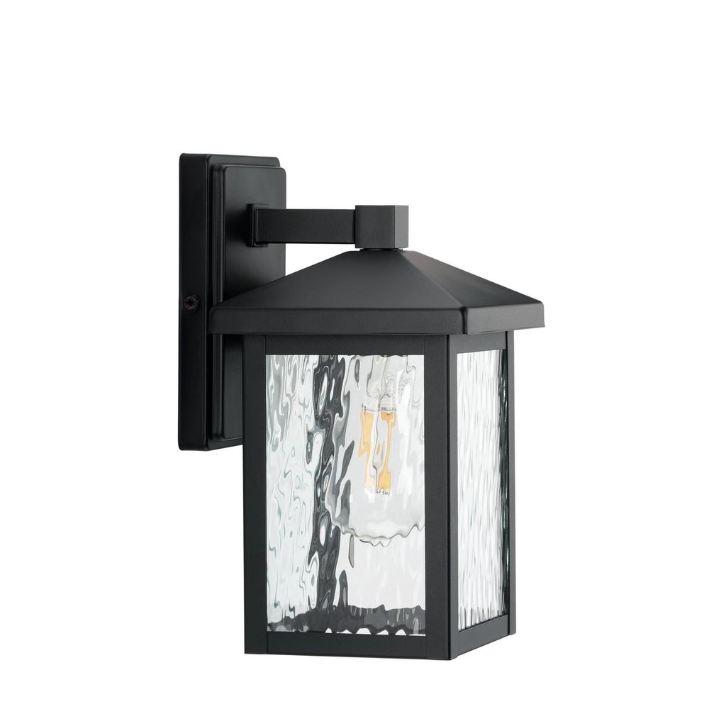 Matte Black Traditional One-Light Outdoor Wall Lantern