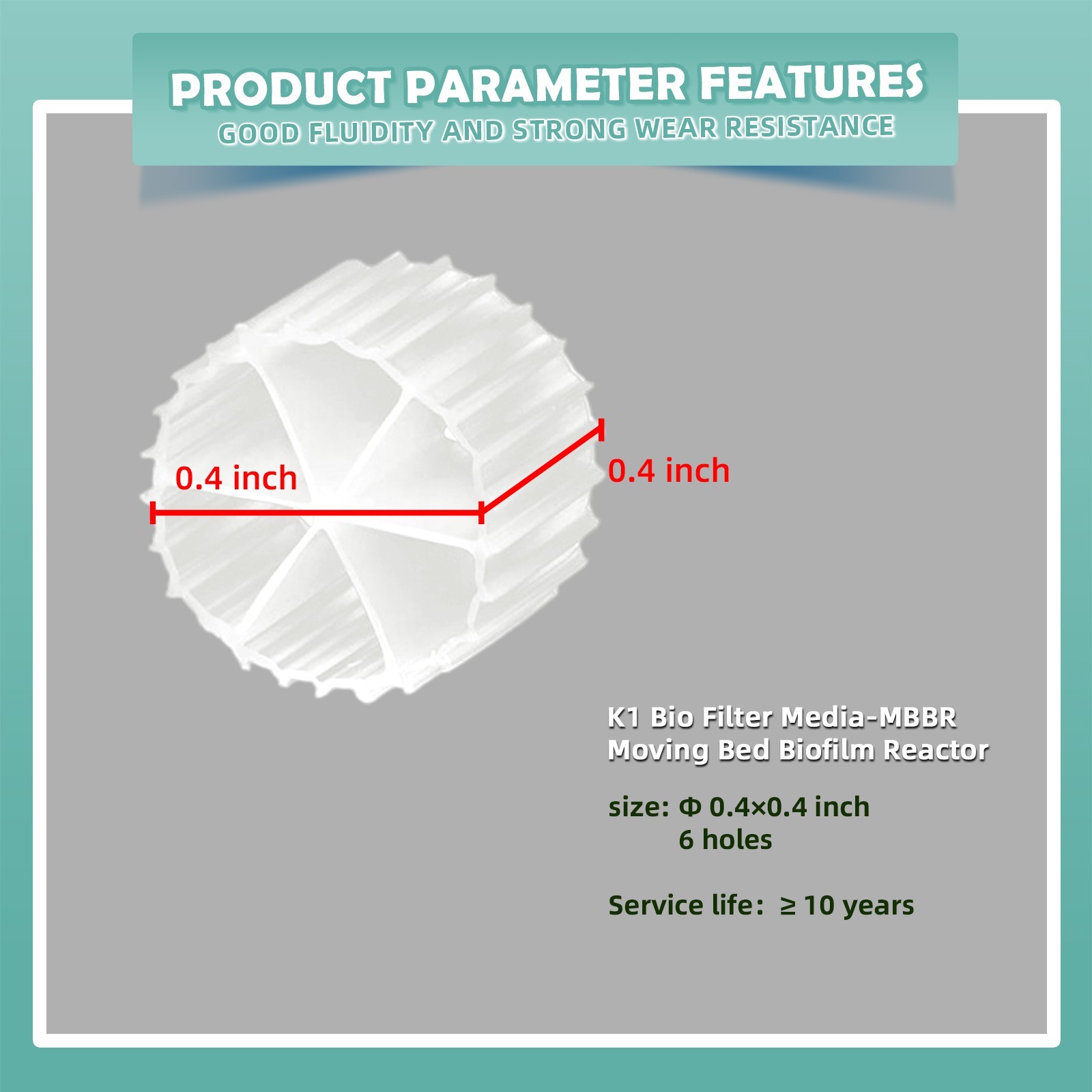 K1 Filter Media 10 Gallon - Premium MBBR Biofilm Reactor for Aquaponics