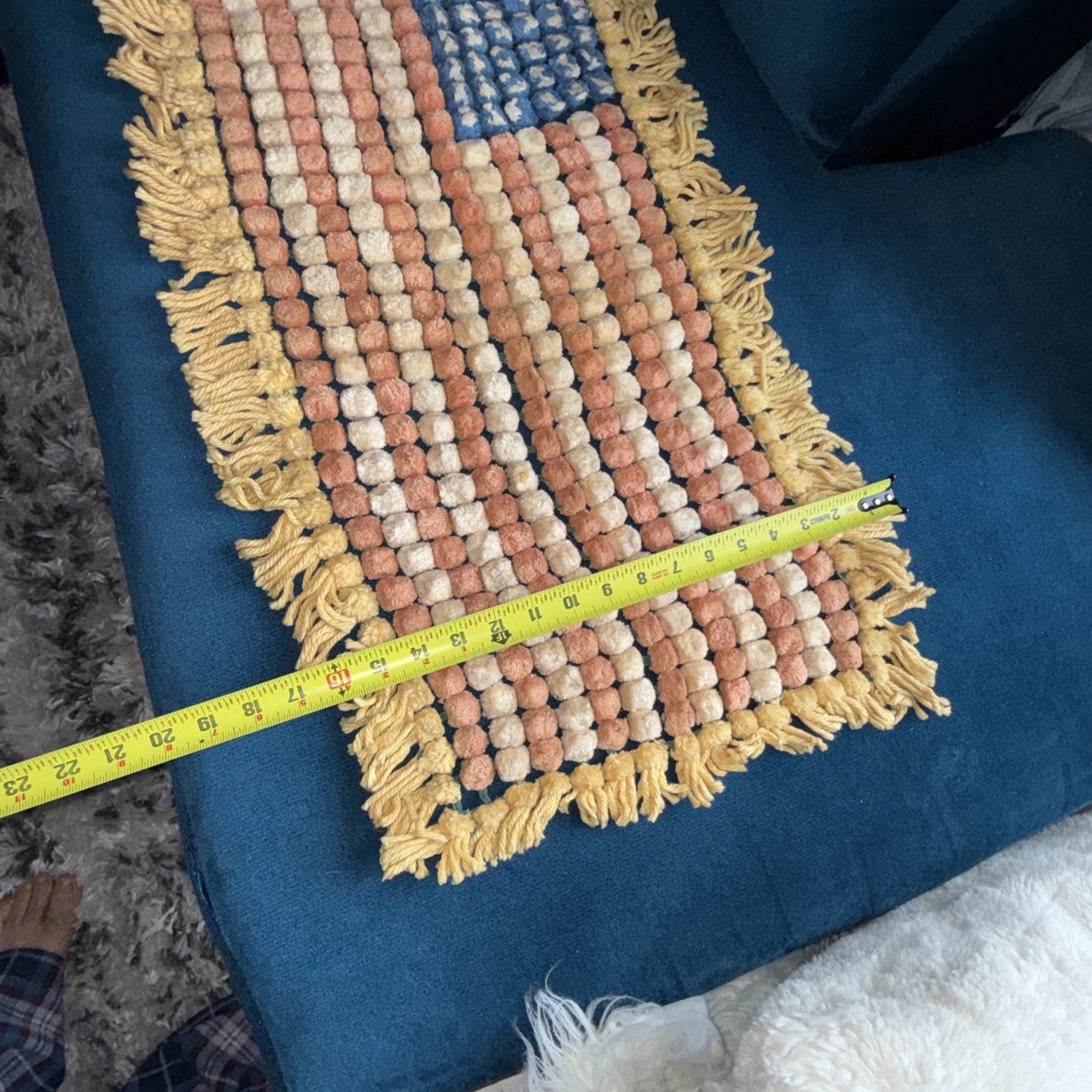 Victorian era American Country Flag Folk Art Embroidery Rare Item. 27” X 16”