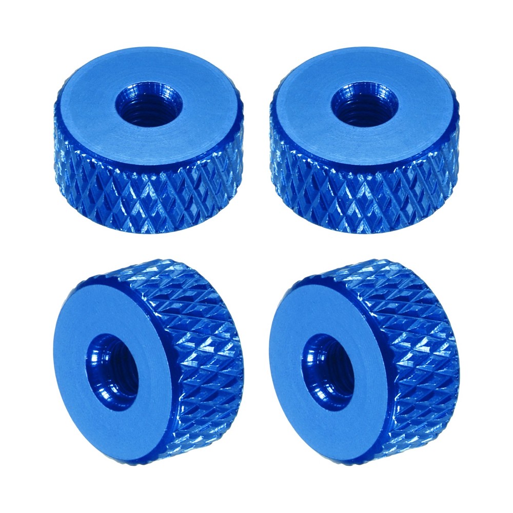 4Pcs M3x10mmx5mm Knurled Thumb Nuts, Blue