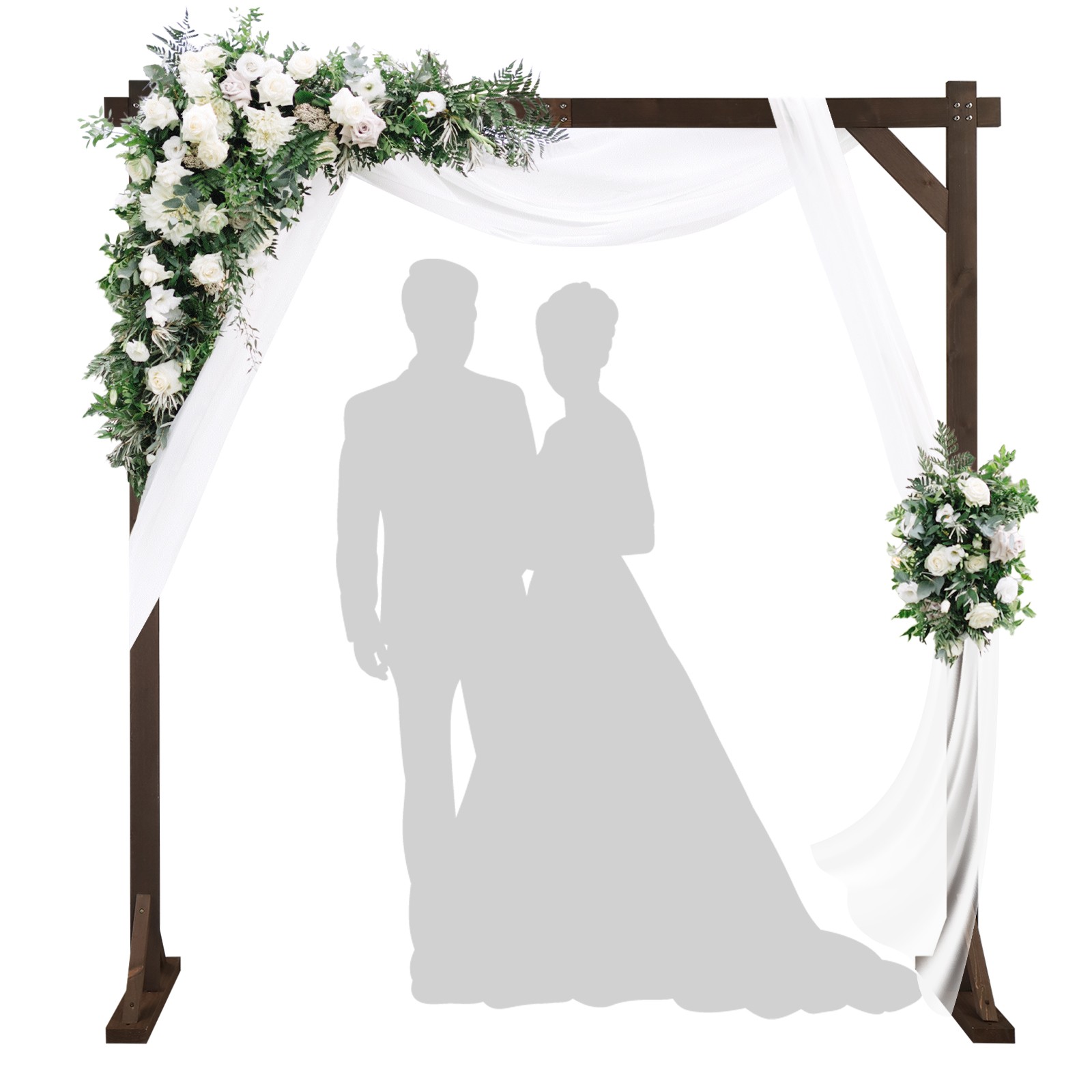 7.2FT Wooden Wedding Arch Square Wood Arbor Backdrop Stand Boho Garden Rustic