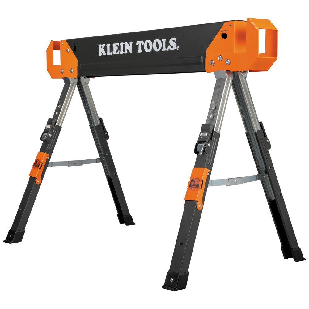 Klein Tools 66188 Adjustable-Leg Folding Sawhorse Jobsite Table 1500 lb