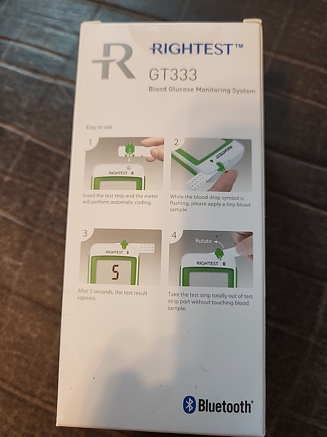 Rightest GT333 Blood Glucose Monitoring System, Bluetooth New in Box - 044