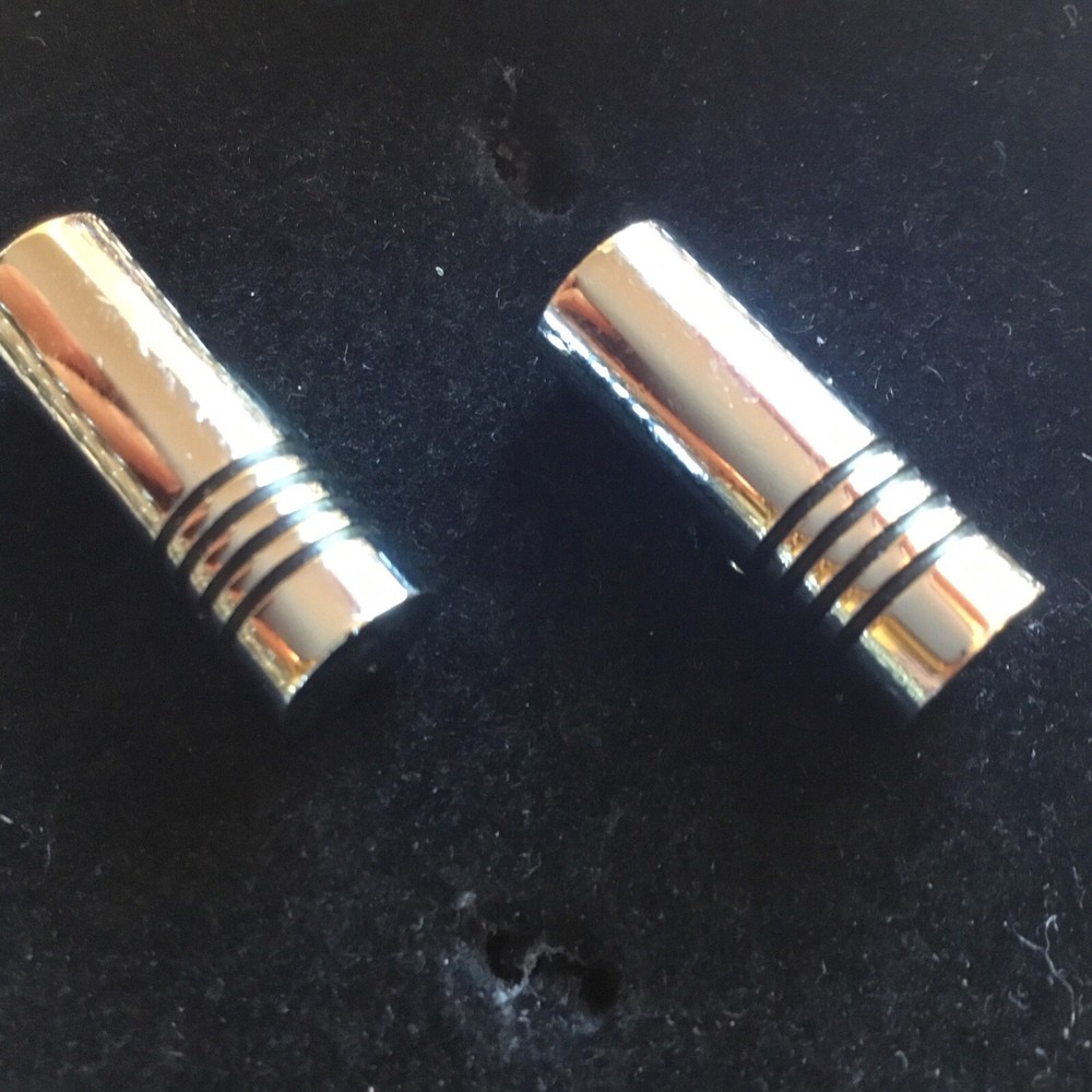 Cufflinks Shiny Silver Tone Excellent Condition Cylindrical