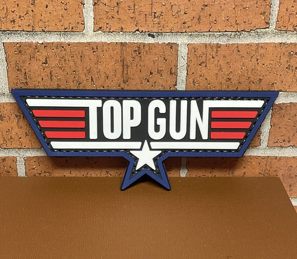Top Gun PVC Patch, Tactical Morale Air Force Rubber Patch Hooked Back