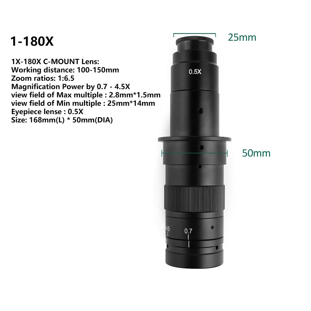 Adjustable Magnification Microscope Lens Zoom C Mount Lens For Microscope Camera