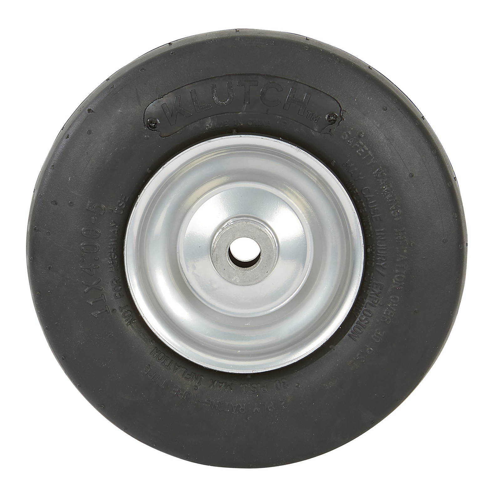 Klutch Pneumatic Universal ZTR Mower Tire Assembly, 11/4.00-5, Smooth Tread