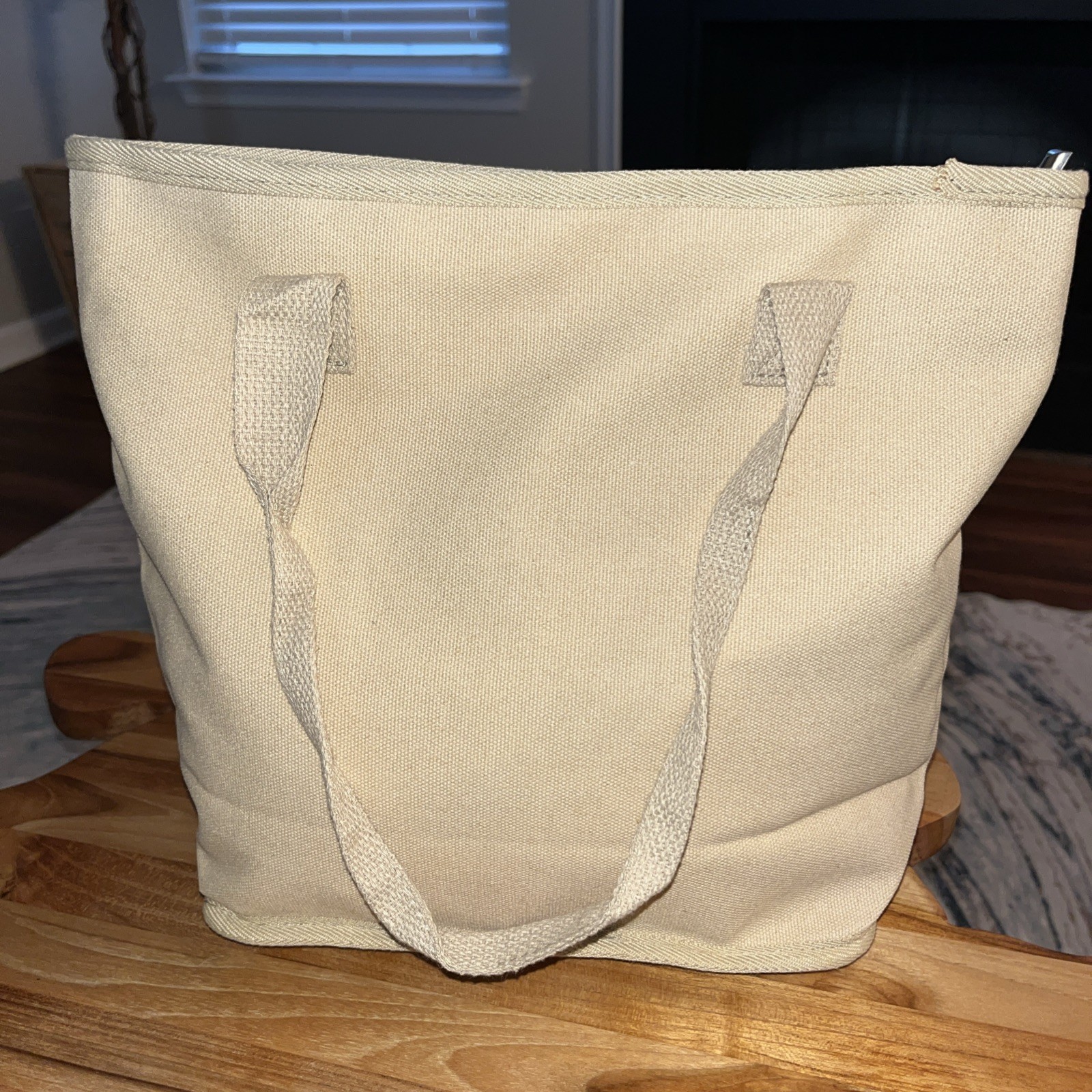 Winnie The Pooh Piglet Tigger Canvas Tote Bag Purse with Zipper & Pockets