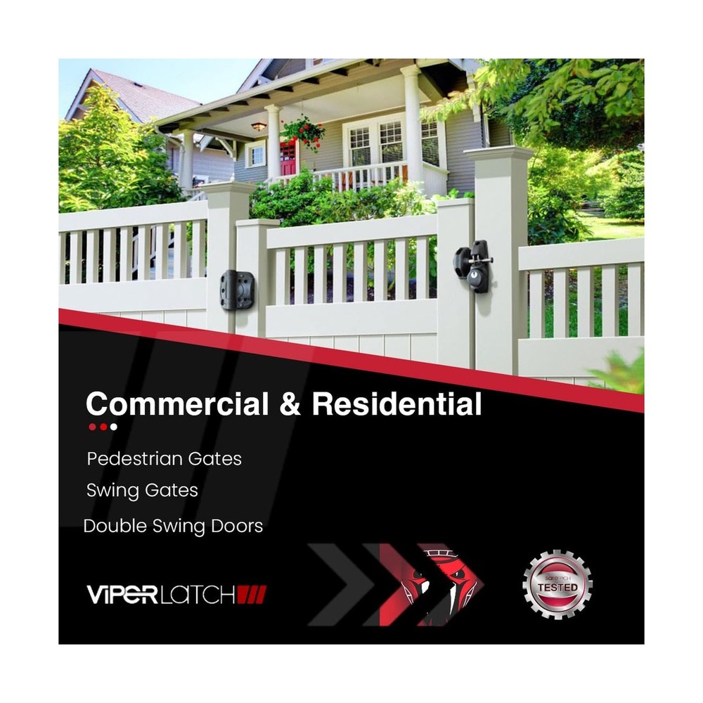 Safetech Hardware ViperX2 Gravity Gate Latch | Two-Side Entry Keyed | 2 Indep...