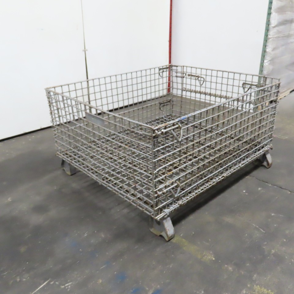 48" x 40" x 18" Deep Steel Collapsible Stackable Wire Bulk Bin Container
