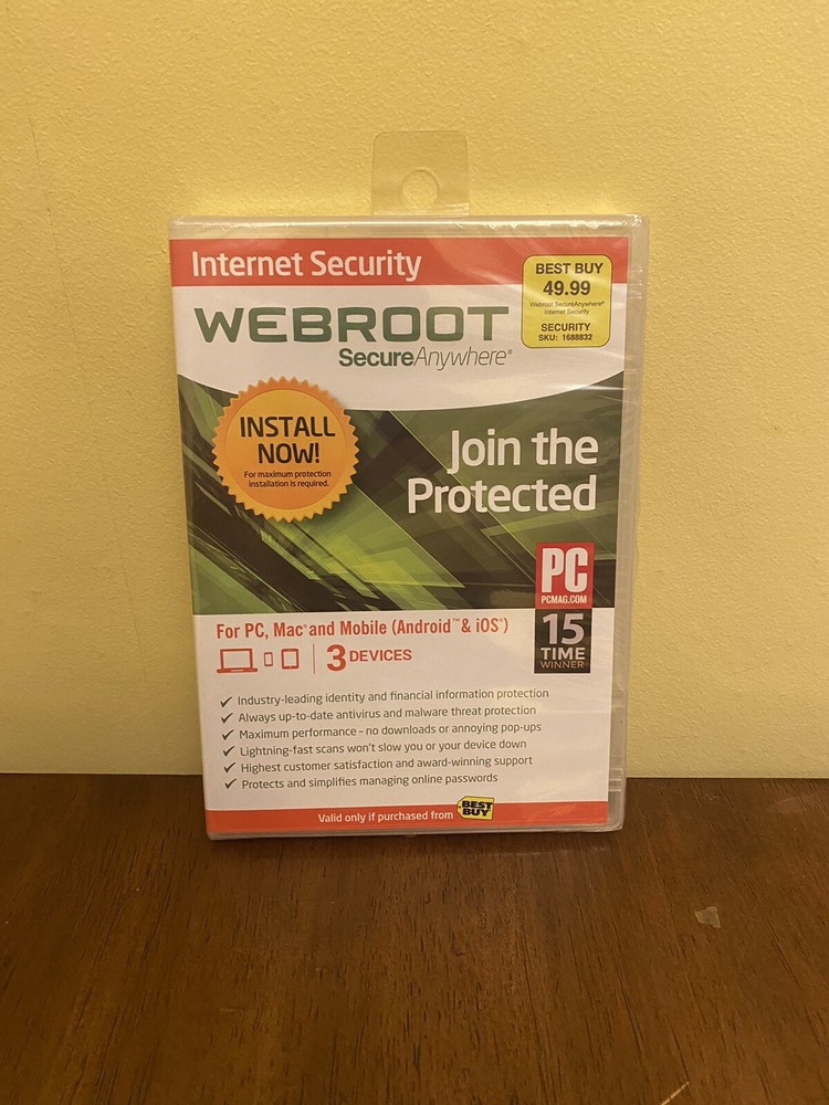 Webroot SecureAnywhere Internet Security - Full Version for Windows & Mac Sealed
