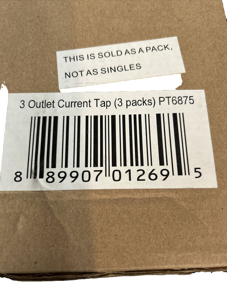 Yubi PT6875 3 Outlet Current Tap, 3 Pack
