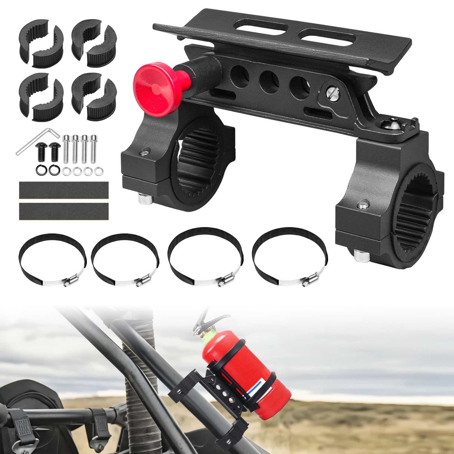 Quick Release Fire Extinguisher Mount Bracket Holder Aluminum Roll Bar For UTV