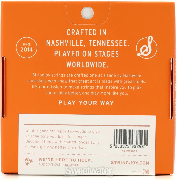 Stringjoy Foxwoods Coated Phosphor Bronze Mandolin Strings - .010 - .038 Light