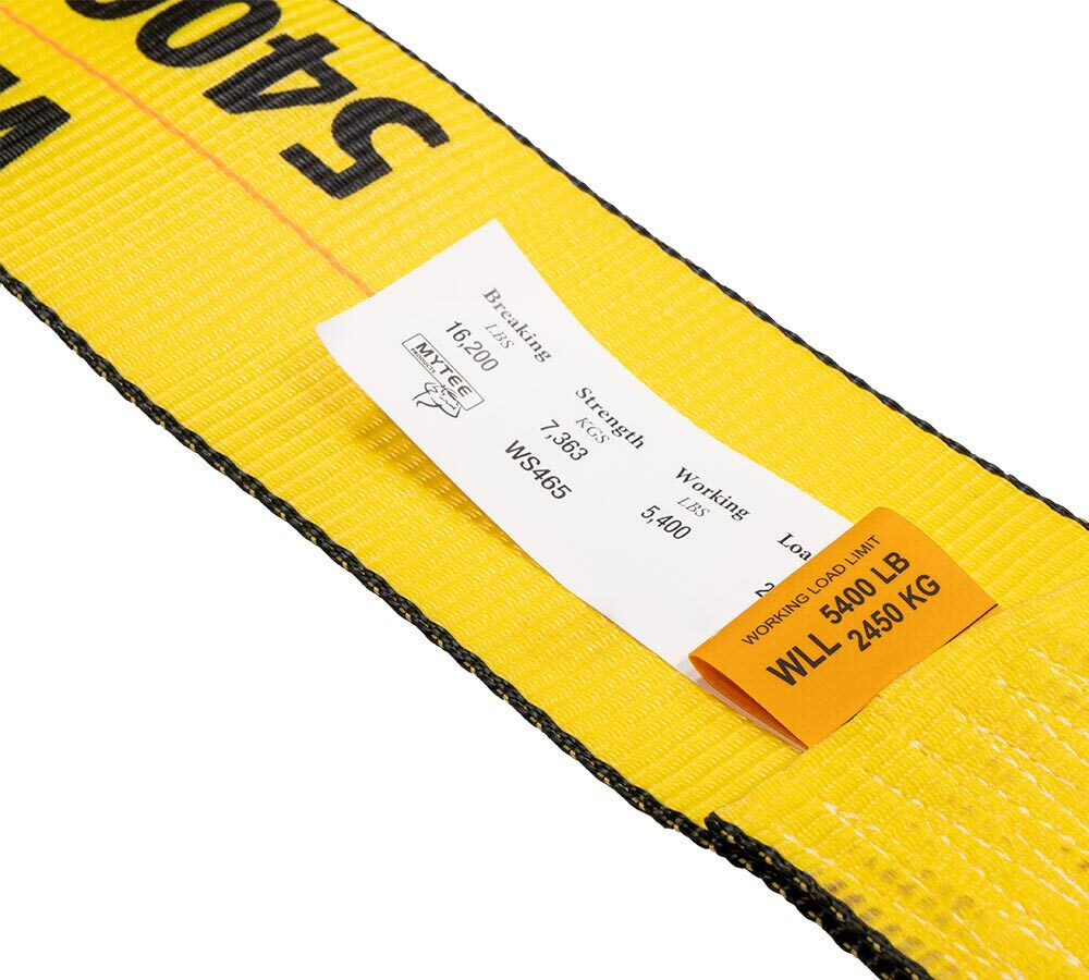(4 Pack) 4"x65' Winch Straps w/flat hook, WLL 5400 Flatbed Tie Down Strap