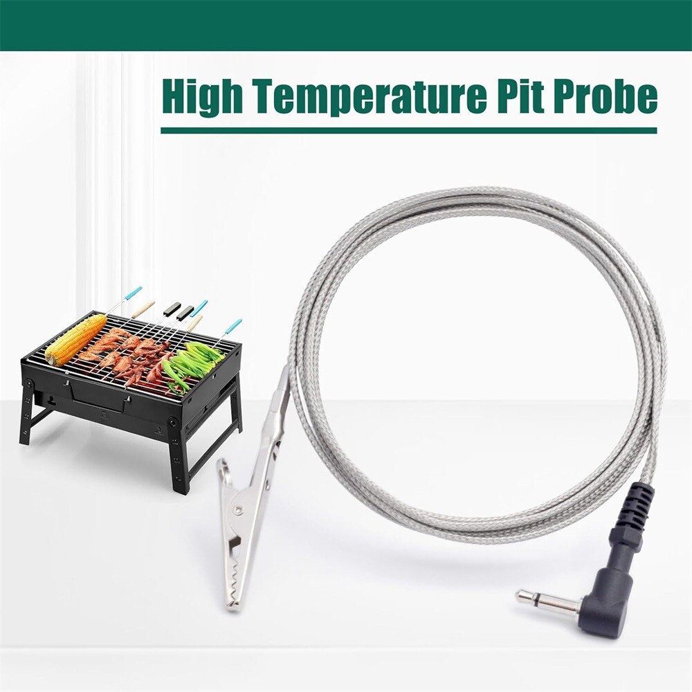 High-Temperature Pit Probe with 90° Plug Replacement Pit Probe For Flame Boss