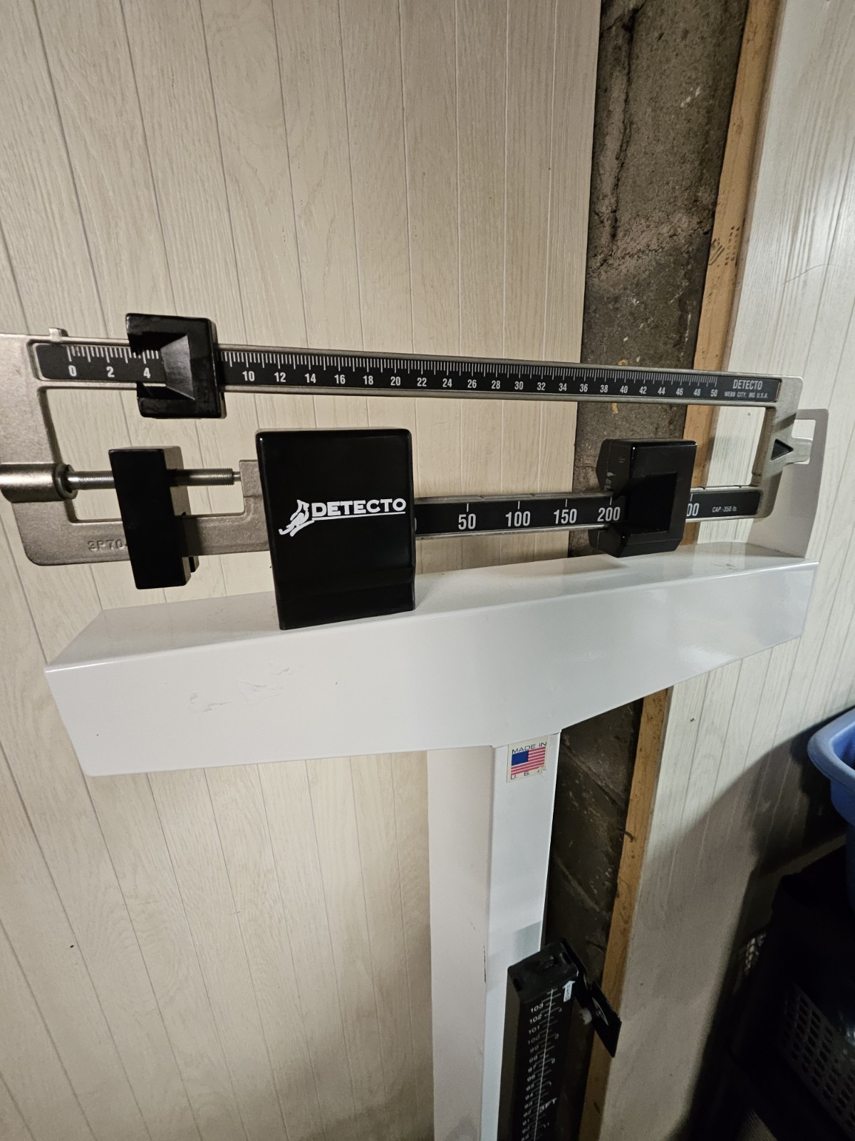 Detecto 350 Physician Weigh Beam Scale with Height Rod- Vintage Scale