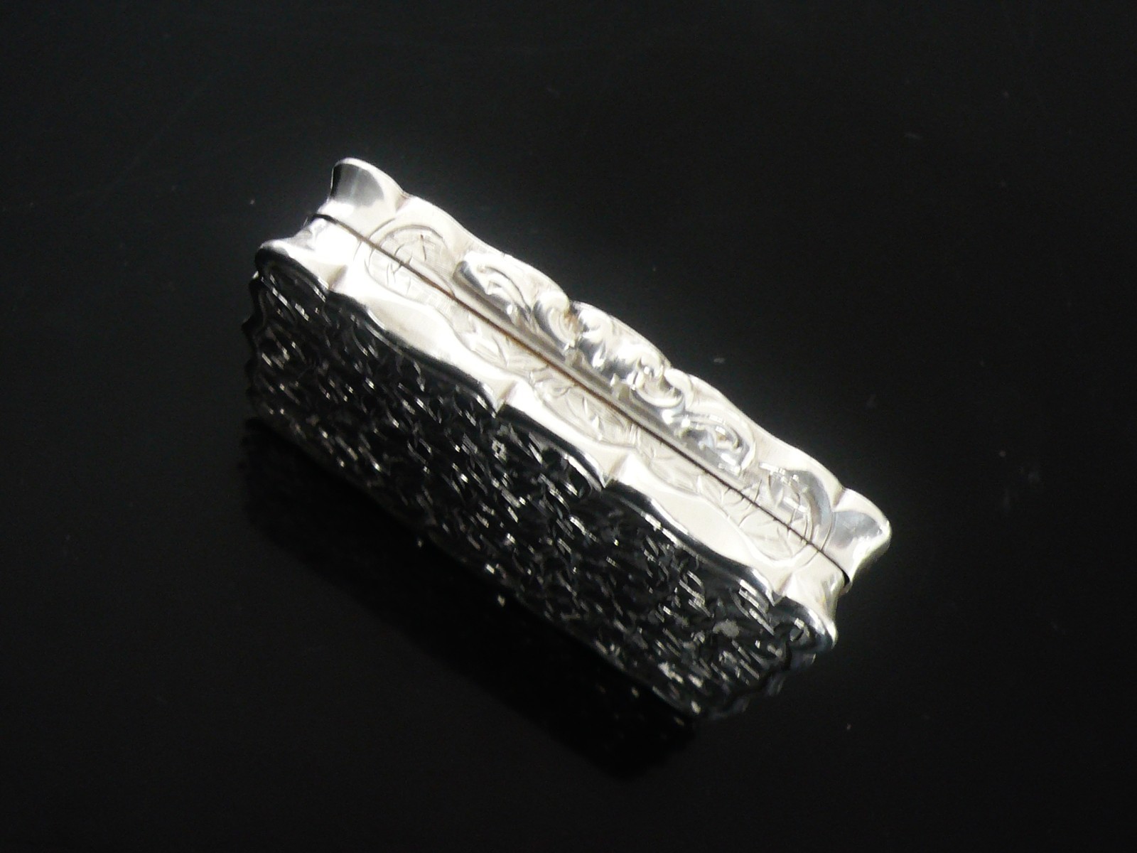 Sterling Silver Snuff Box, George Unite, Antique Birmingham 1890