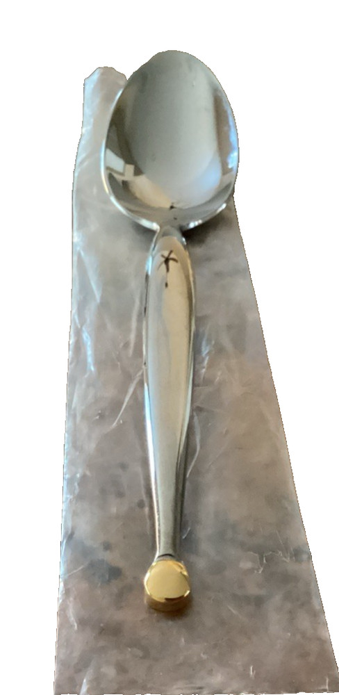 Gold Dot Pier 1 One PII5 Teaspoon (s) Stainless Flatware Korea EUC 6 1/4"