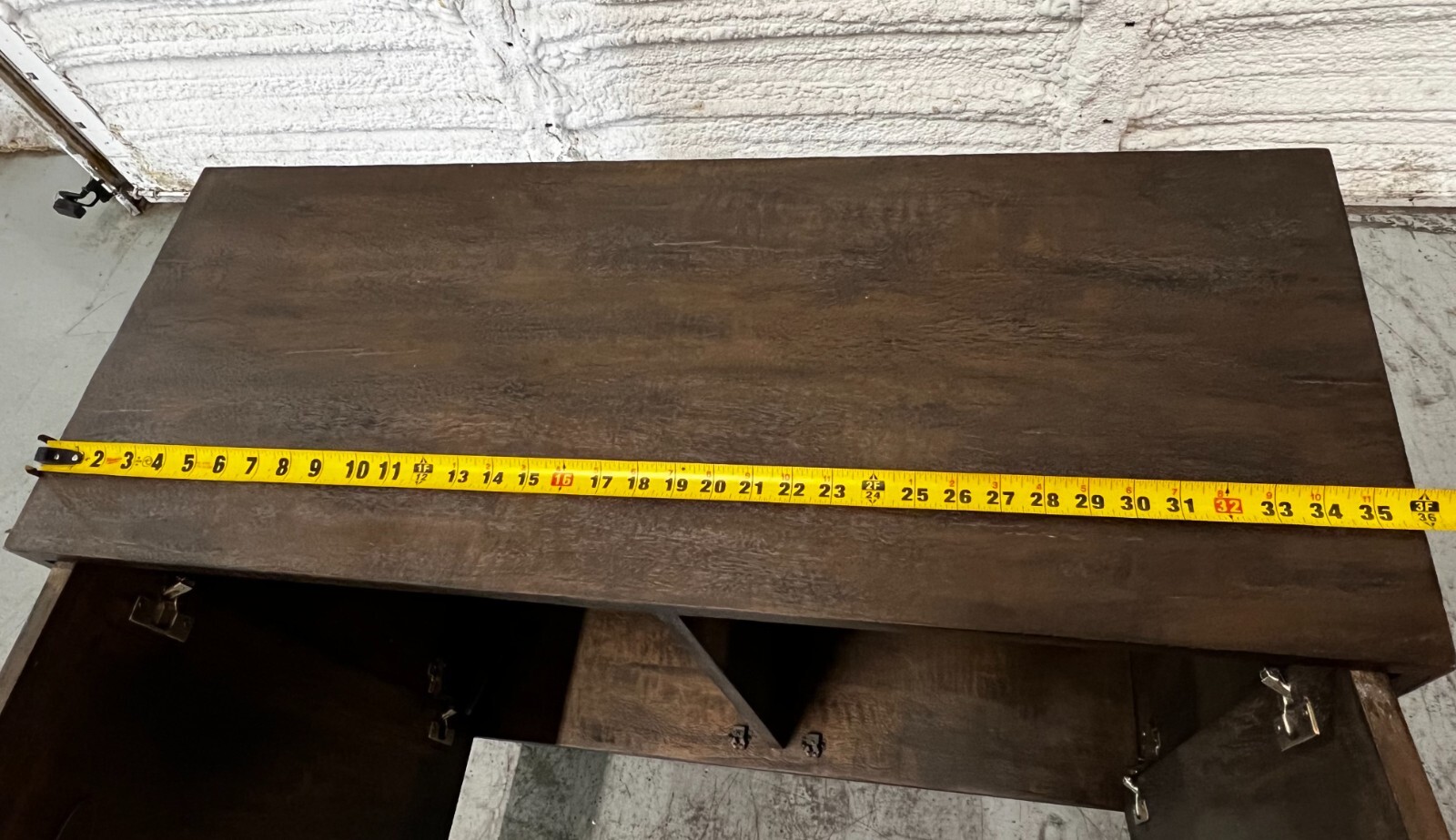 Uttermost Kohana 36" Accent Cabinet in Worn Black & Bronze 25842