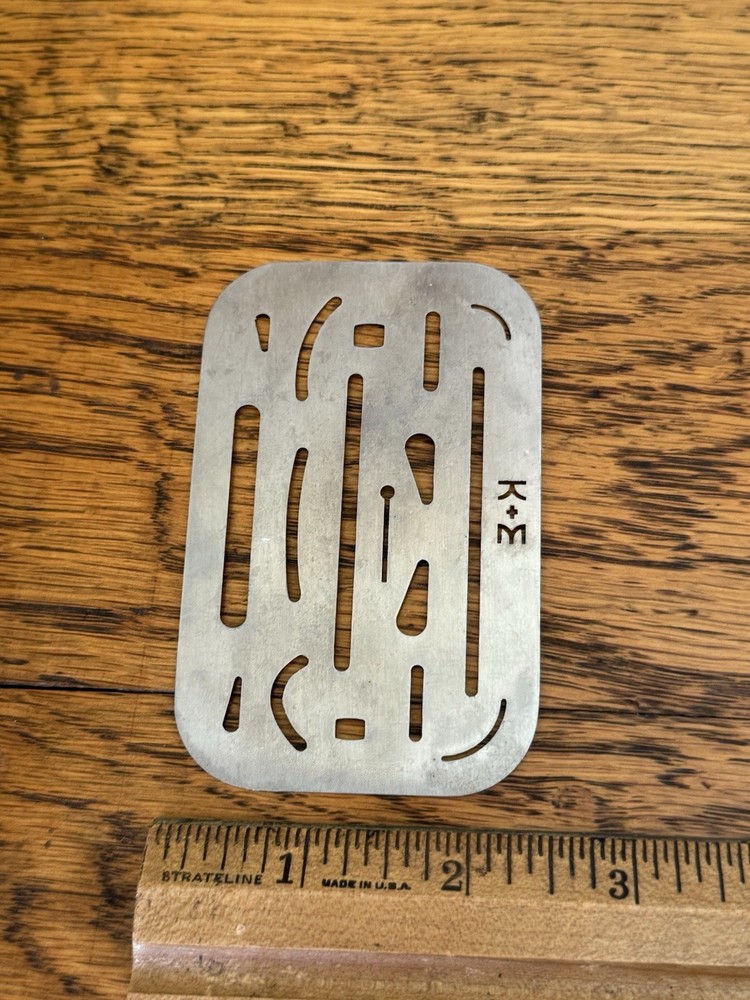Vintage K+E Metal Erasing Shield Drafting Template Tool USA