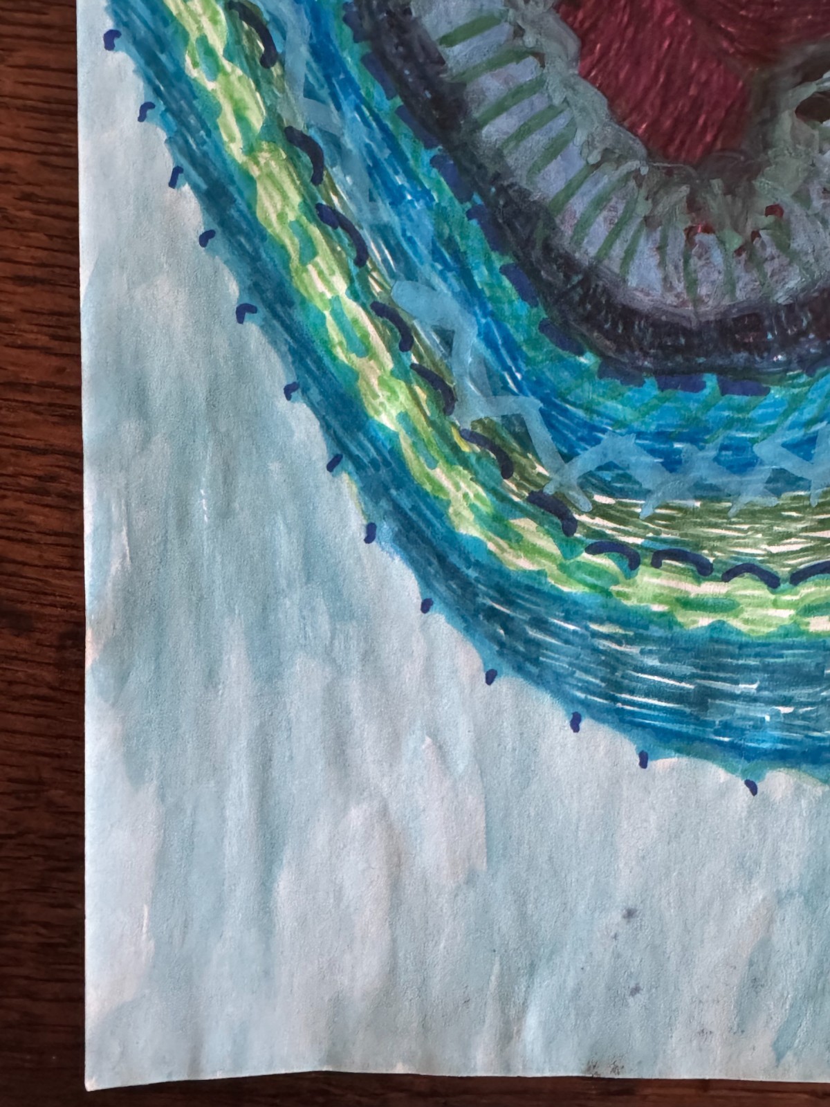 Original Young African-American Woman Pen Marker Portrait Drawing 9"x12"