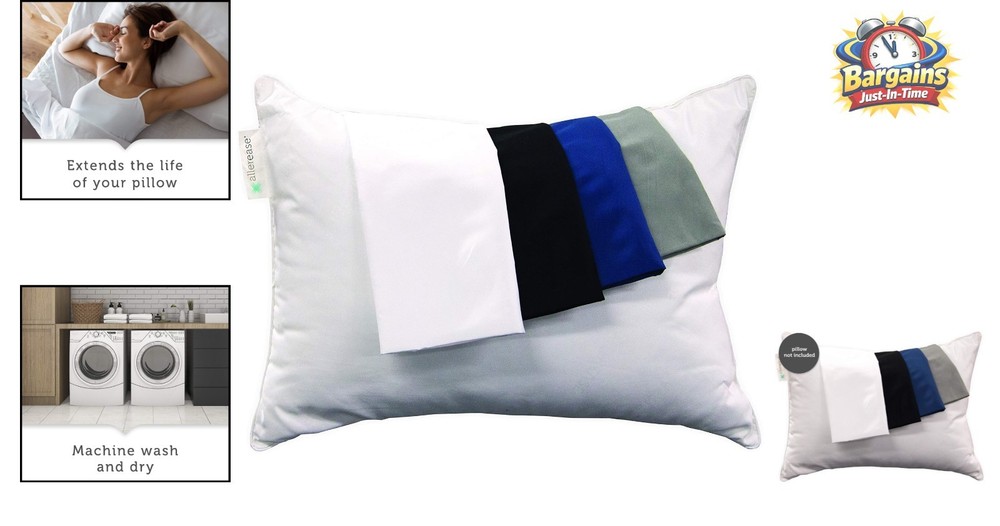 AllerEase Ultra Soft Pillow Protector - Travel Size 14"x20" with Allergy Defense